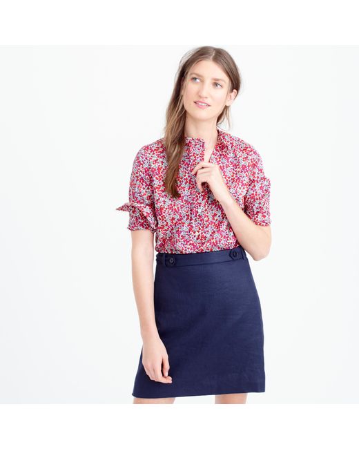 J.Crew Ruffle Popover Shirt In Liberty Art Fabrics Wiltshire Print Lyst